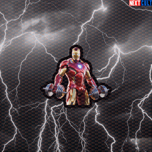 Funny Iron Man Gym Sticker Decal for Water Bottles Laptops Gym Gear Superhero Workout Fans Default Title Stickers Next Cult Brand