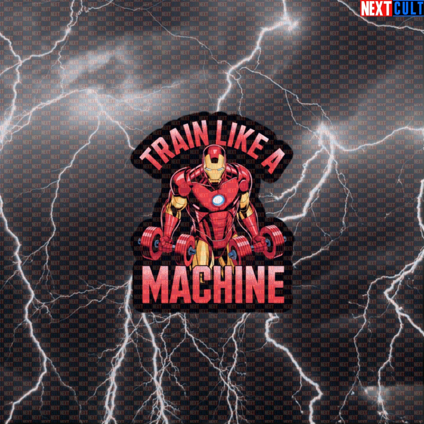 Train Like a Machine Funny Gym Sticker Decal for Water Bottles Laptops Gym Gear Iron Man Fans Default Title Stickers Next Cult Brand