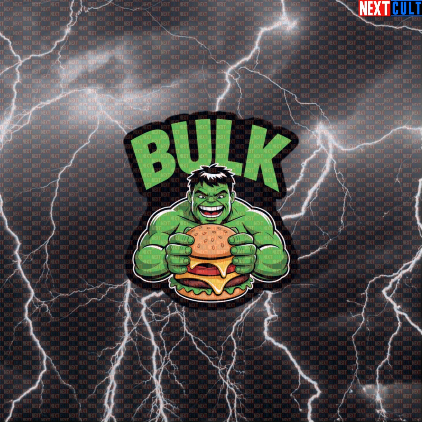 Hulk Bulk Fast Food Gym Sticker Funny Workout Sticker Bodybuilding Decal for Lifters Laptop Bottle Default Title Avengers Bodybuilding Bulking Fast Food Films Fitness Gym Hulk Superheroes Workout Next Cult Brand