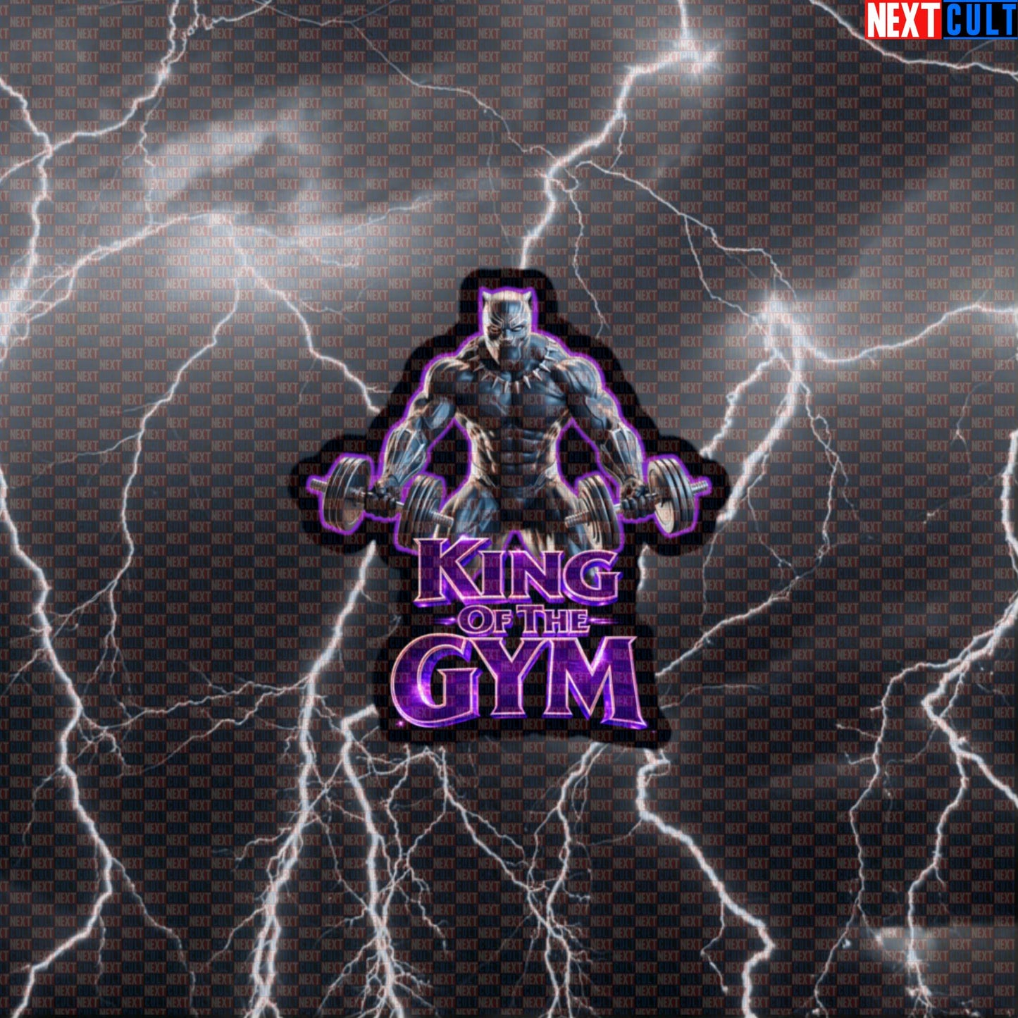 King of the Gym Black Panther Funny Gym Sticker Workout Sticker Fitness Bodybuilding Powerlifting Meme Decal Default Title Stickers Next Cult Brand