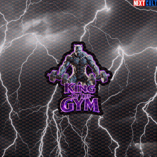 King of the Gym Black Panther Funny Gym Sticker Workout Sticker Fitness Bodybuilding Powerlifting Meme Decal Default Title Stickers Next Cult Brand