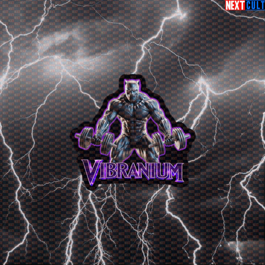 Vibranium Black Panther Funny Gym Sticker Workout Sticker Fitness Bodybuilding Powerlifting Meme Decal Default Title Stickers Next Cult Brand