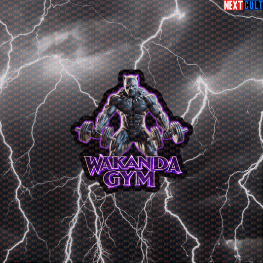 Wakanda Gym Black Panther Funny Gym Sticker Workout Sticker Fitness Bodybuilding Powerlifting Meme Decal Default Title Stickers Next Cult Brand