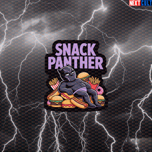 Snack Panther Funny Gym Sticker Bulking Superhero Decal Workout Sticker Gym Meme Sticker Default Title Avengers Black Panther Bulking Fast Food Films Fitness Gym Superheroes Workout Next Cult Brand