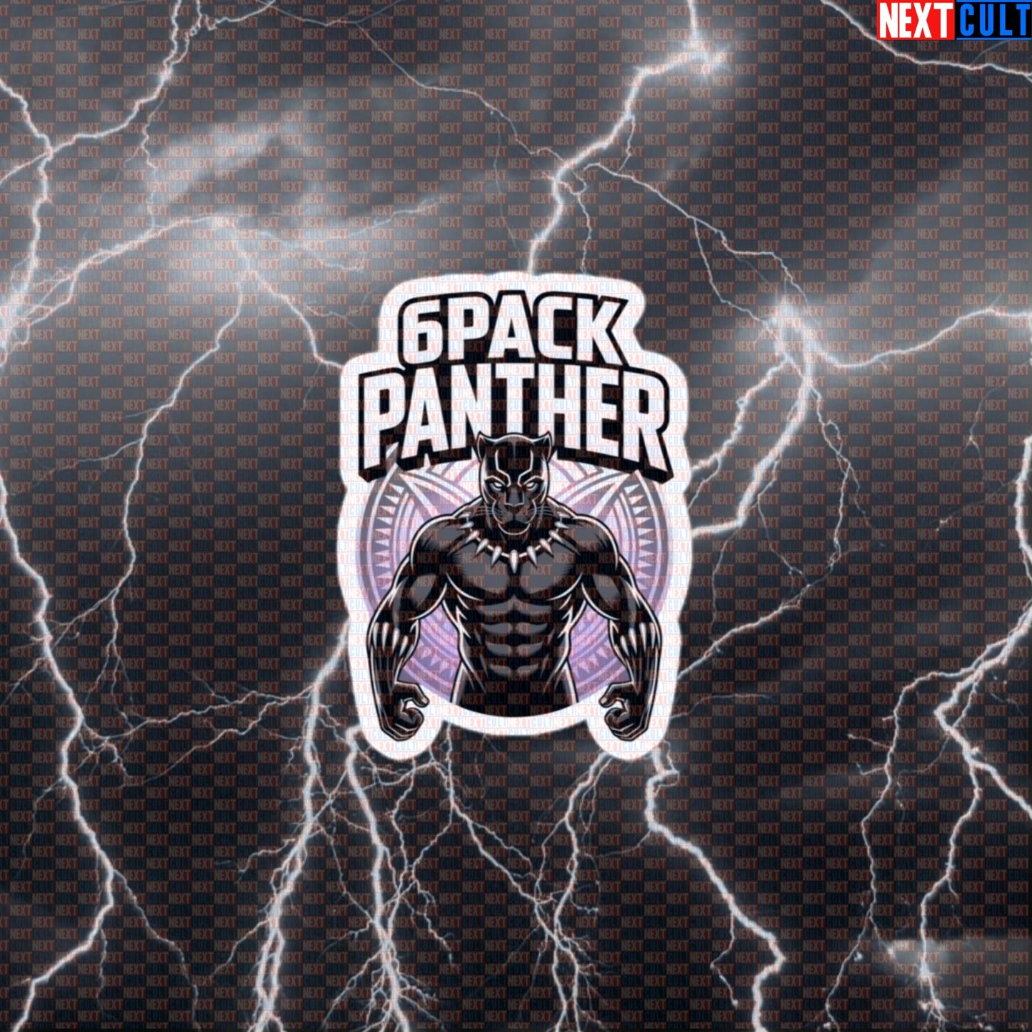 Funny Black Panther Six Pack Gym Sticker Decal Workout Sticker Funny Gym Sticker for Fitness Meme Lovers Default Title Stickers Next Cult Brand