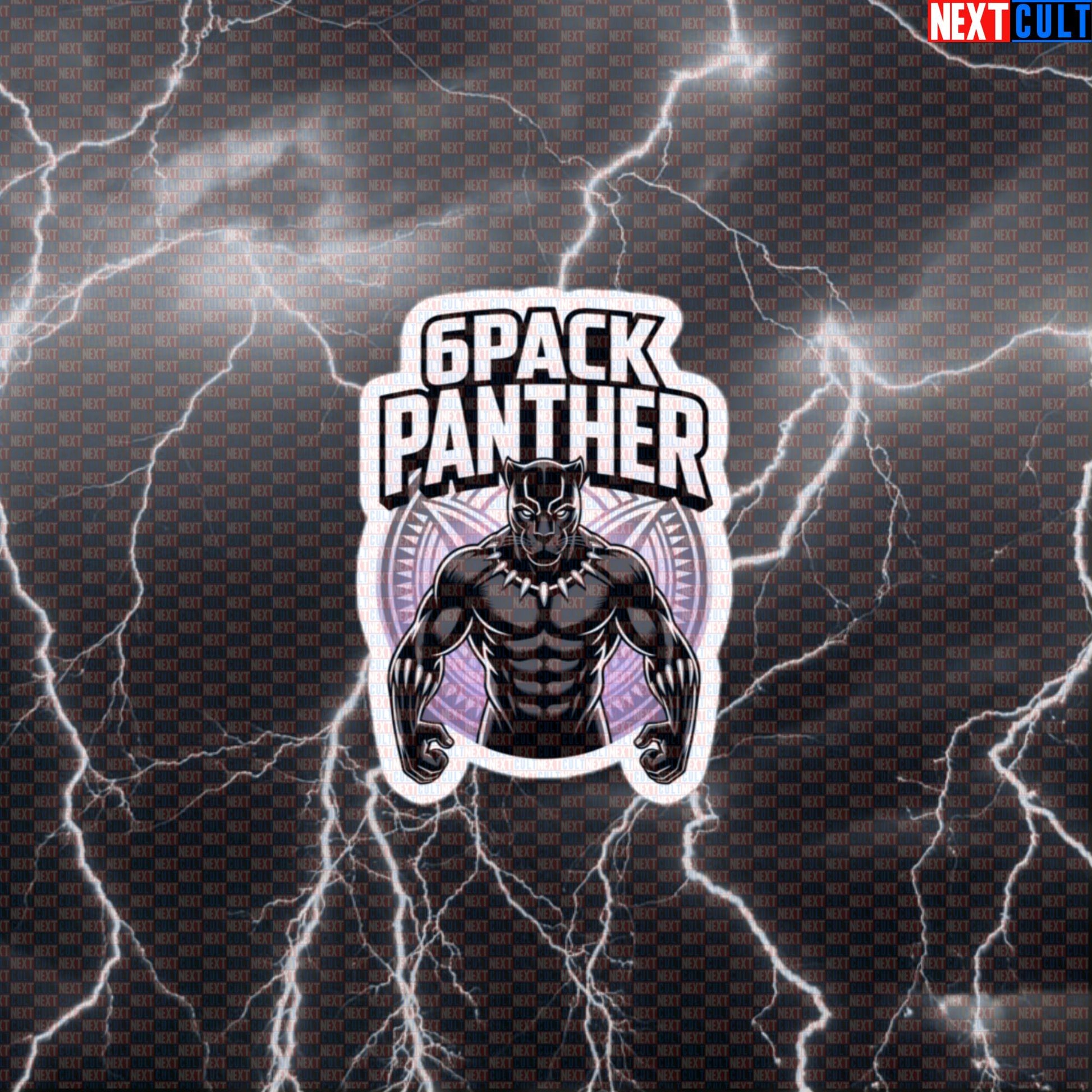 Funny Black Panther Six Pack Gym Sticker Decal Workout Sticker Funny Gym Sticker for Fitness Meme Lovers Default Title Stickers Next Cult Brand