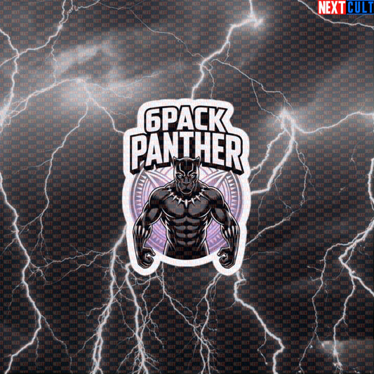 Funny Black Panther Six Pack Gym Sticker Decal Workout Sticker Funny Gym Sticker for Fitness Meme Lovers Default Title Avengers Black Panther Bodybuilding Films Fitness Gym Superheroes Workout Next Cult Brand