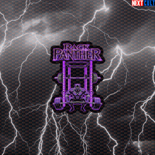 Rack Panther Black Panther Funny Gym Sticker Workout Sticker Squat Rack Bodybuilding Powerlifting Meme Decal Default Title Avengers Black Panther Bodybuilding Films Fitness Gym Powerlifting Superheroes Workout Next Cult Brand