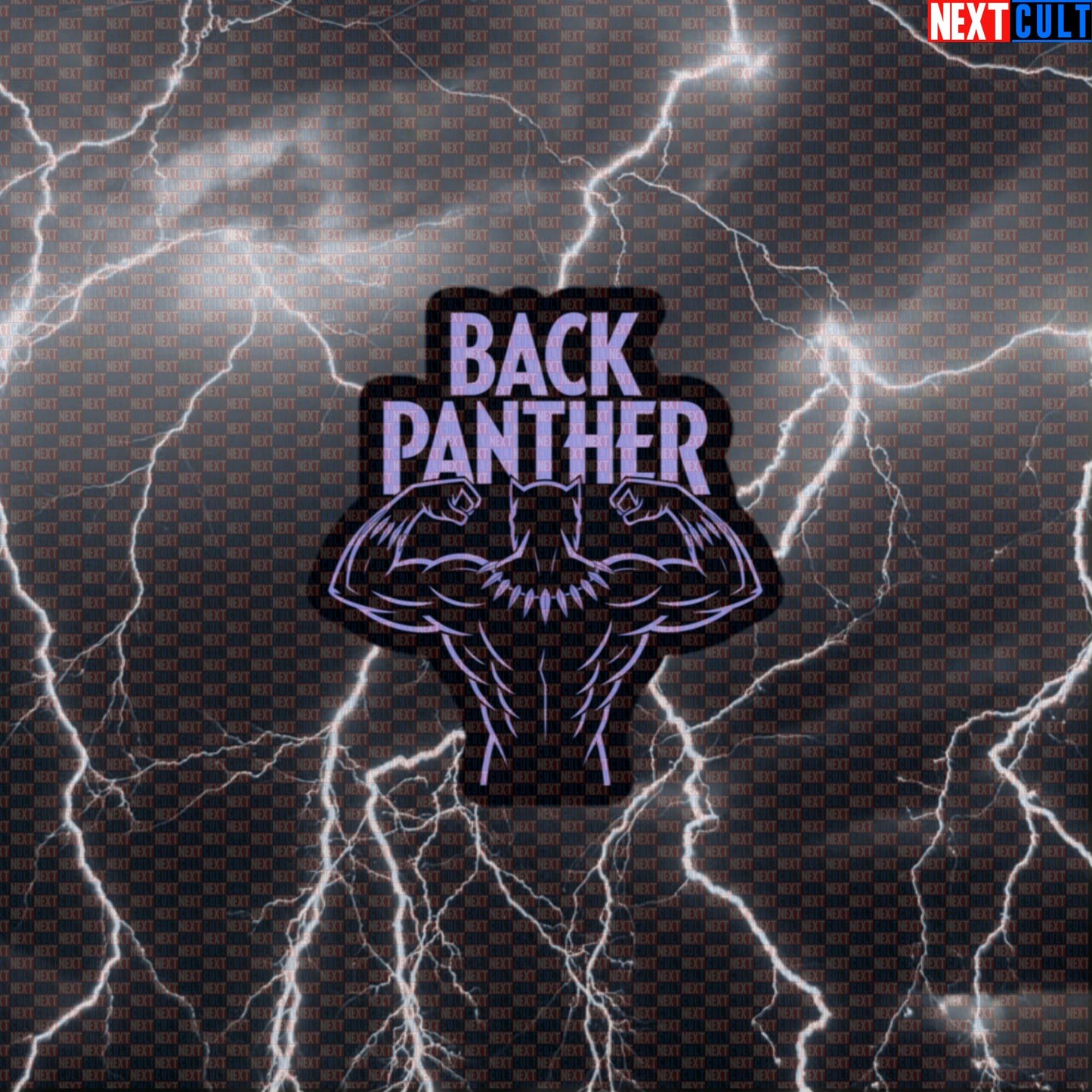 Black Panther Big Back Gym Sticker Funny Workout Sticker Fitness Meme Decal for Lifters Gym Gear Laptop Default Title Stickers Next Cult Brand