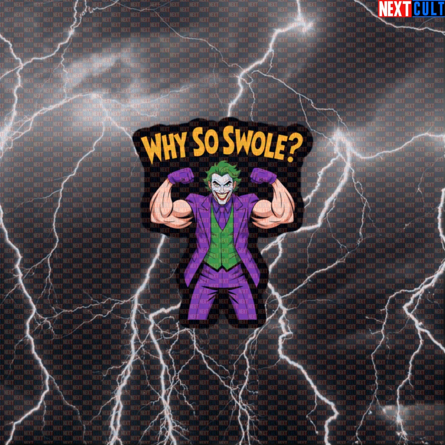Why So Swole Joker Gym Sticker Funny Workout Decal Comic Villain Gymbro Laptop Bottle Sticker Default Title Stickers Next Cult Brand