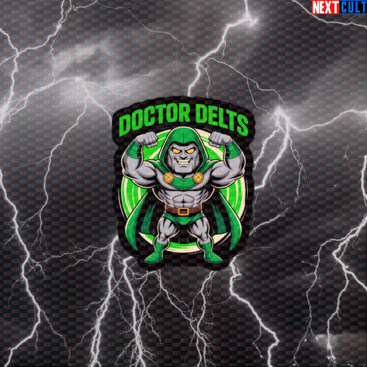Doctor Delts Funny Gym Sticker Comic Villain Workout Sticker Decal for Gym Bros Shoulder Day Motivation Default Title Stickers Next Cult Brand