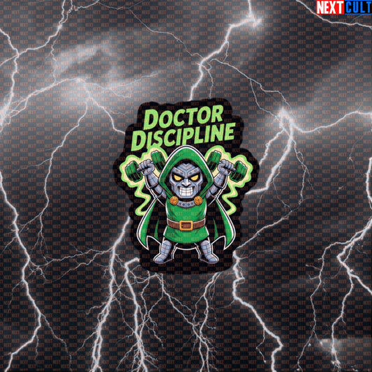 Doctor Discipline Gym Villain Sticker Funny Gym Sticker Workout Decal Superhero Lifter Laptop Water Bottle Gym Decal Default Title Bodybuilding Doctor Doom Films Fitness Gym Powerlifting Superheroes Workout Next Cult Brand
