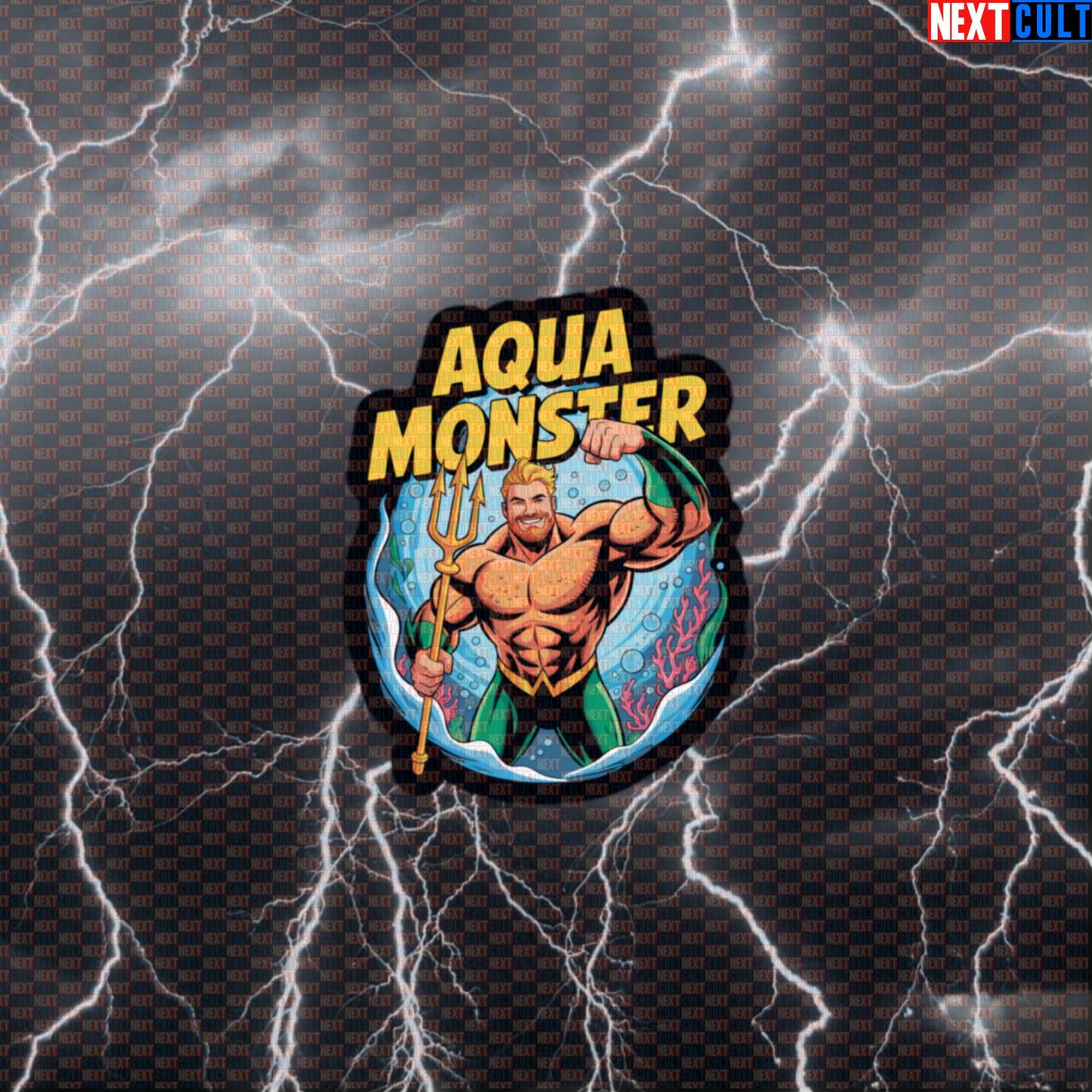 Aquatic Gym Hero Funny Gym Sticker Decal Comic Ocean Strength Workout Sticker for Lifters Bodybuilding Fans Default Title Stickers Next Cult Brand