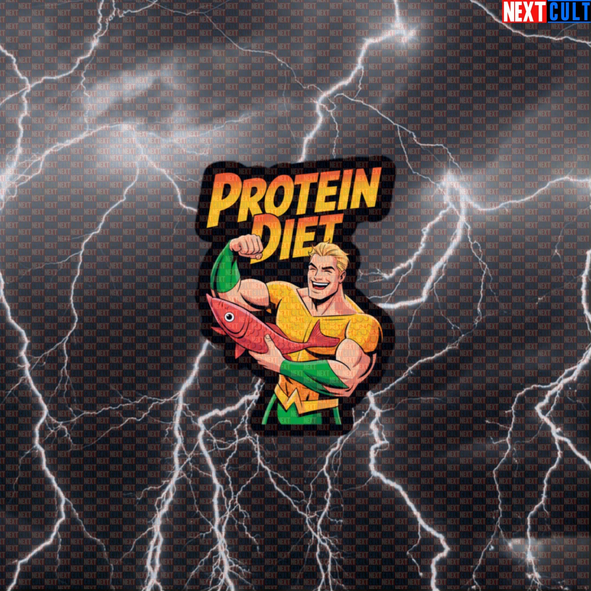 Aquaman Protein Diet Gym Sticker Funny Seafood Gains Decal Workout Meme Gym Sticker Default Title Stickers Next Cult Brand