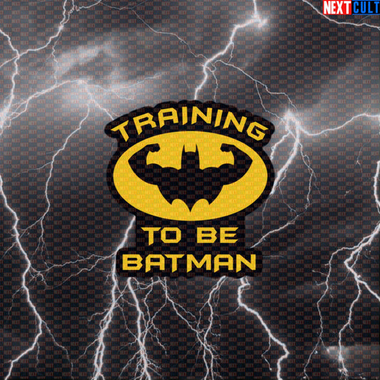 Training To Be Batman Funny Gym Sticker Workout Decal Superhero Fitness Gains Motivational Gym Sticker for Lifters Default Title Stickers Next Cult Brand