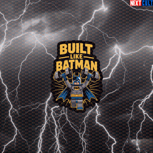 Built Like Batman Funny LEGO Gym Sticker Superhero Workout Sticker Decal for Gym Bros Lifting Humor Fans Default Title Stickers Next Cult Brand