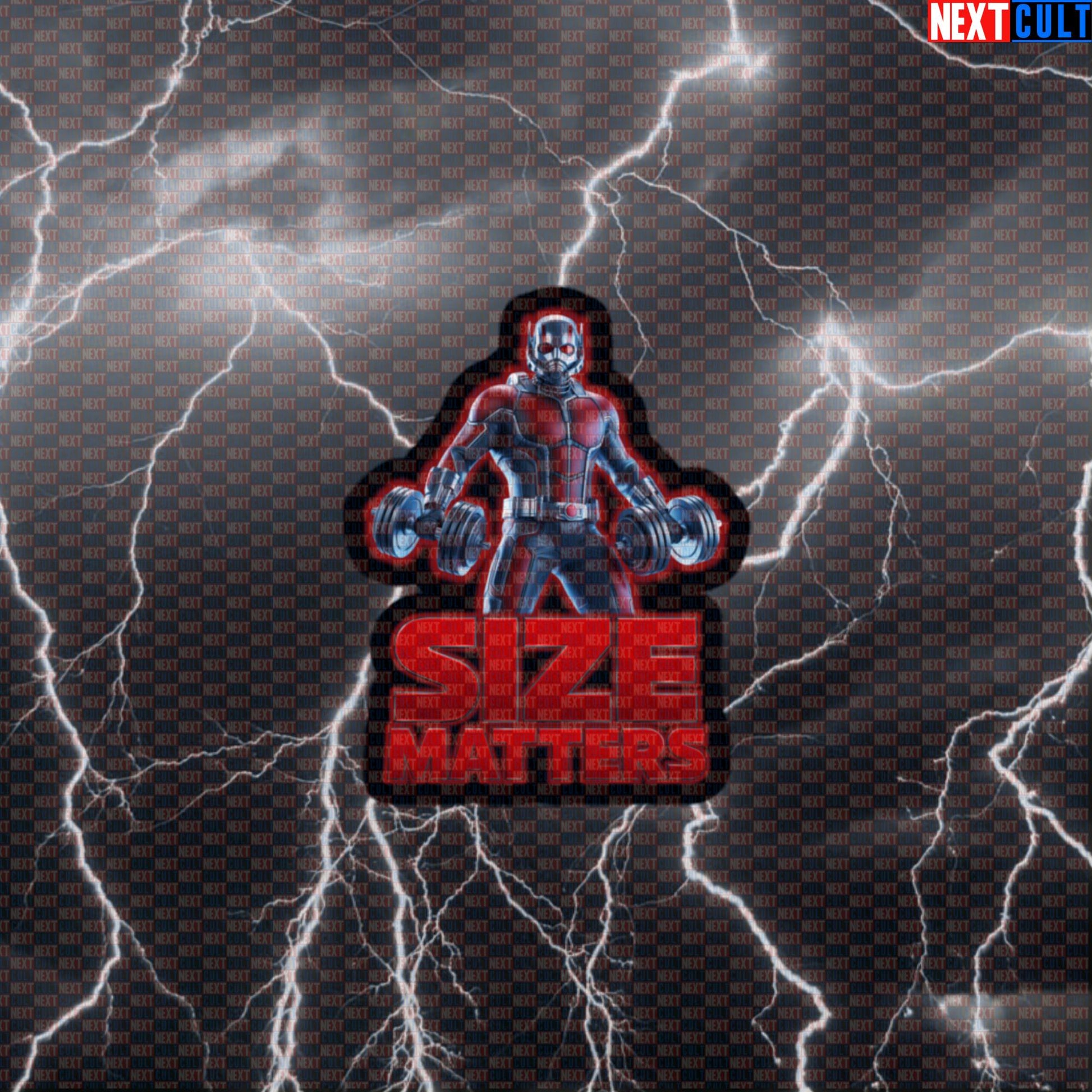 Size Matters Funny Gym Sticker Ant-Man Workout Sticker Fitness Bodybuilding Strength Meme Decal Default Title Stickers Next Cult Brand