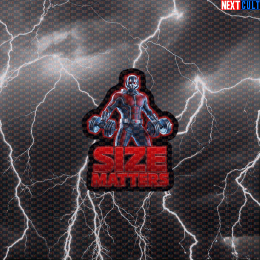Size Matters Funny Gym Sticker Ant-Man Workout Sticker Fitness Bodybuilding Strength Meme Decal Default Title Stickers Next Cult Brand