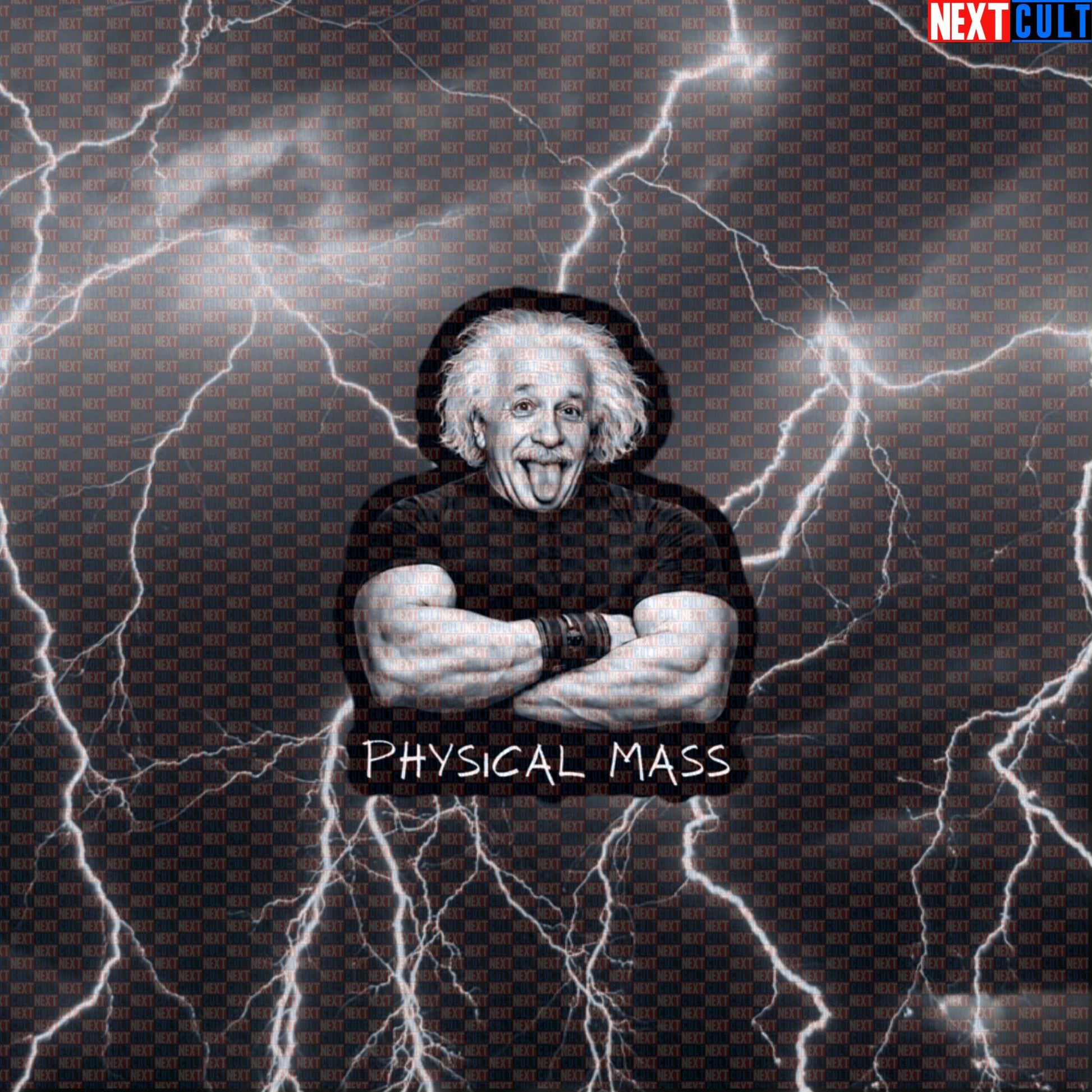 Physical Mass Funny Gym Sticker Albert Einstein Science Based Lifting Bro Science Workout Sticker Decal Default Title Stickers Next Cult Brand