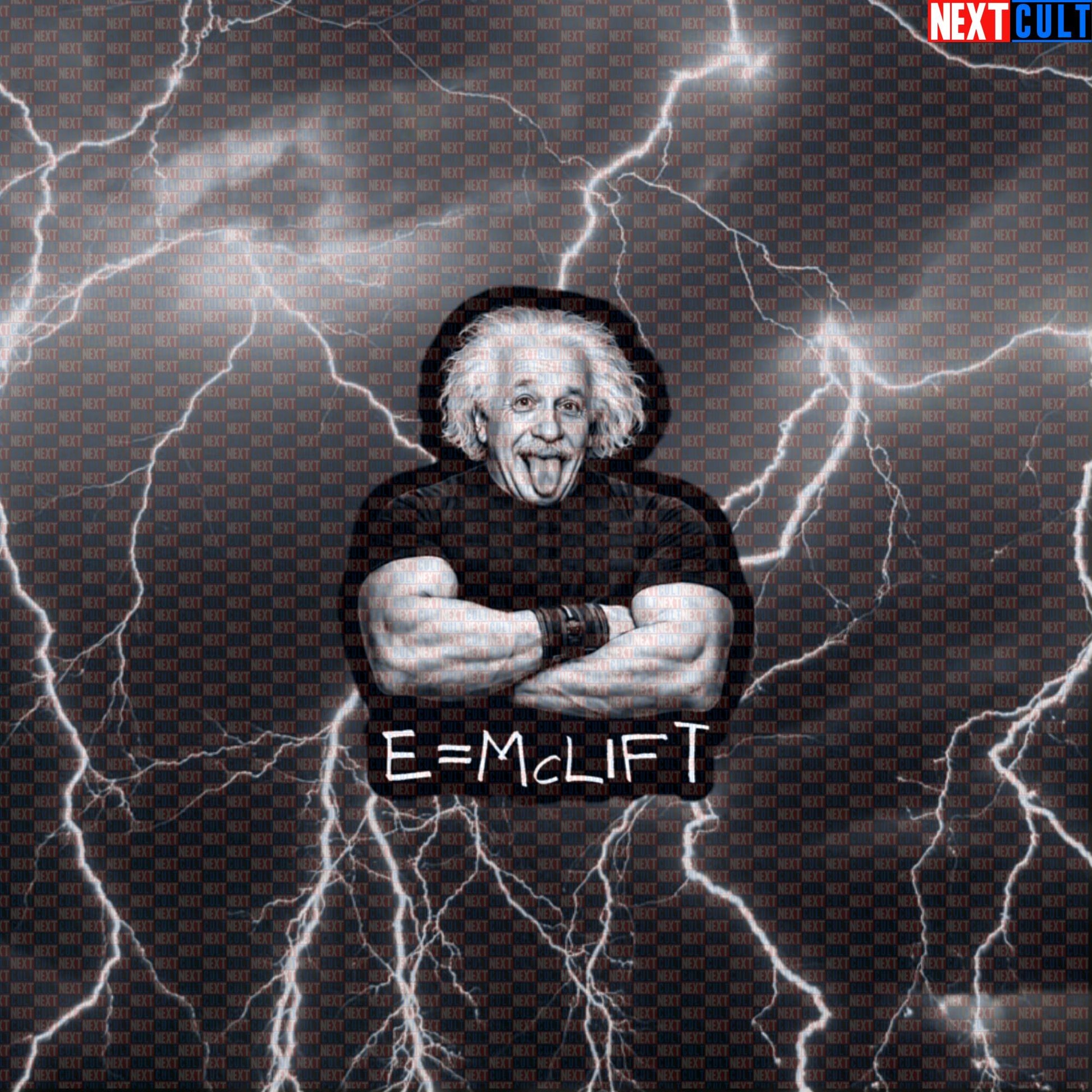 E=mclift Funny Gym Sticker Albert Einstein Science Based Lifting Bro Science Workout Sticker Decal Default Title Stickers Next Cult Brand