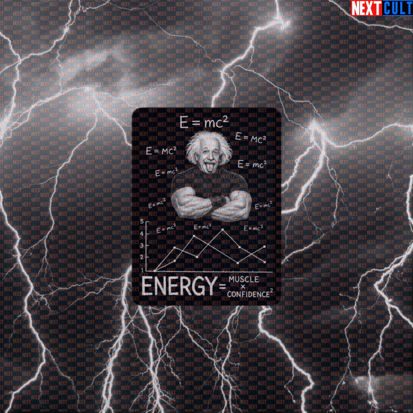 E = mc² Energy Muscle Confidence Funny Gym Sticker Albert Einstein Science Based Lifting Workout Decal Default Title Stickers Next Cult Brand