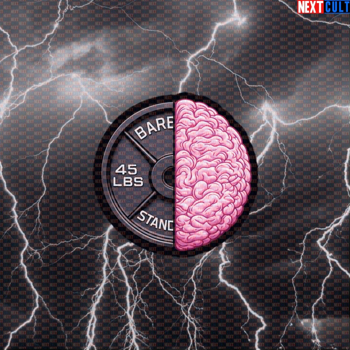 Lift Smart Brain Weight Plate Funny Gym Sticker Mind Muscle Connection 45LB Plate Workout Decal Default Title Stickers Next Cult Brand