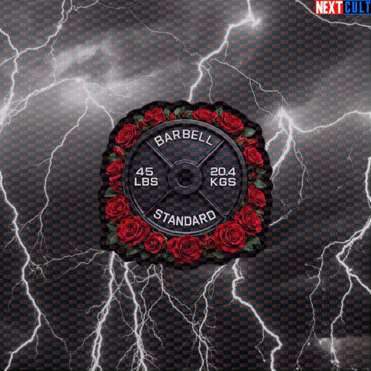 Roses & Weights 45LB Plate Funny Gym Sticker Romantic Fitness Barbell Workout Sticker Decal Default Title Stickers Next Cult Brand