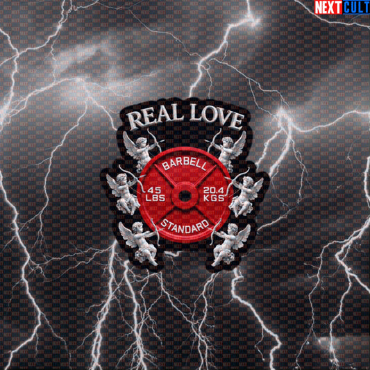 Real Love Valentine’s Day & Weights 45LB Plate Cupid Funny Gym Sticker Romantic Workout Sticker Default Title Stickers Next Cult Brand