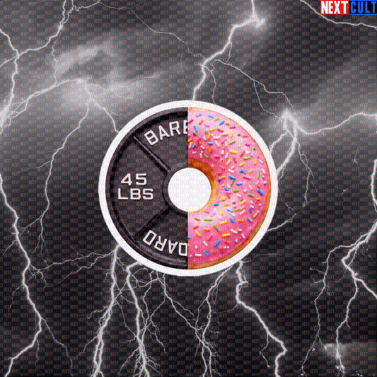 Donut Weight Plate Funny Gym Sticker 45LB Plate Donuts & Weights Workout Sticker Fitness Decal Food Lover Default Title Stickers Next Cult Brand