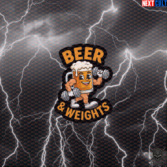 Beer and Weights Sticker – Funny Gymbro Decal for Lifters, Beer Fans and Workout Gear Default Title Stickers Next Cult Brand