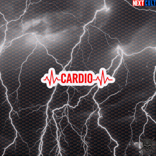 Cardio Heartbeat Sticker for Runners, Cyclists, Rowers and Fitness Training Fans Default Title Stickers Next Cult Brand