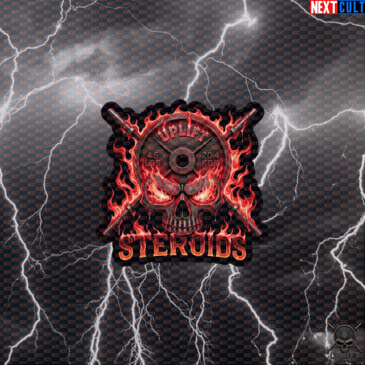 Steroids Skull Sticker Flaming Gym Decal for Not Natty Bodybuilding Meme Fans Default Title Stickers Next Cult Brand