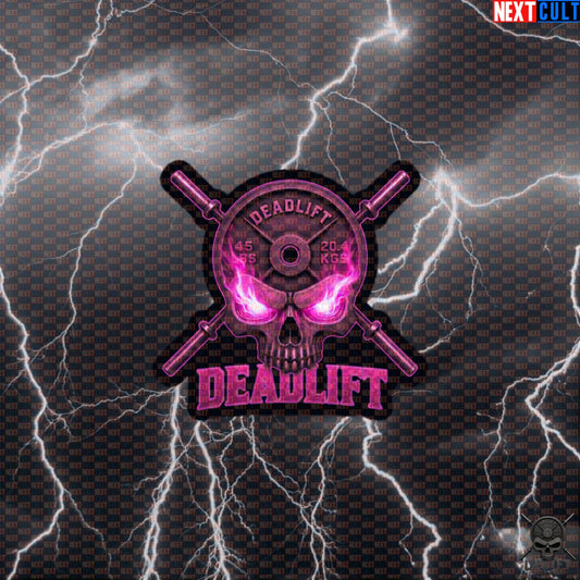 Deadlift Sticker Pink Skull Gym Decal for Powerlifting Leg Day and Heavy Weights Default Title Stickers Next Cult Brand