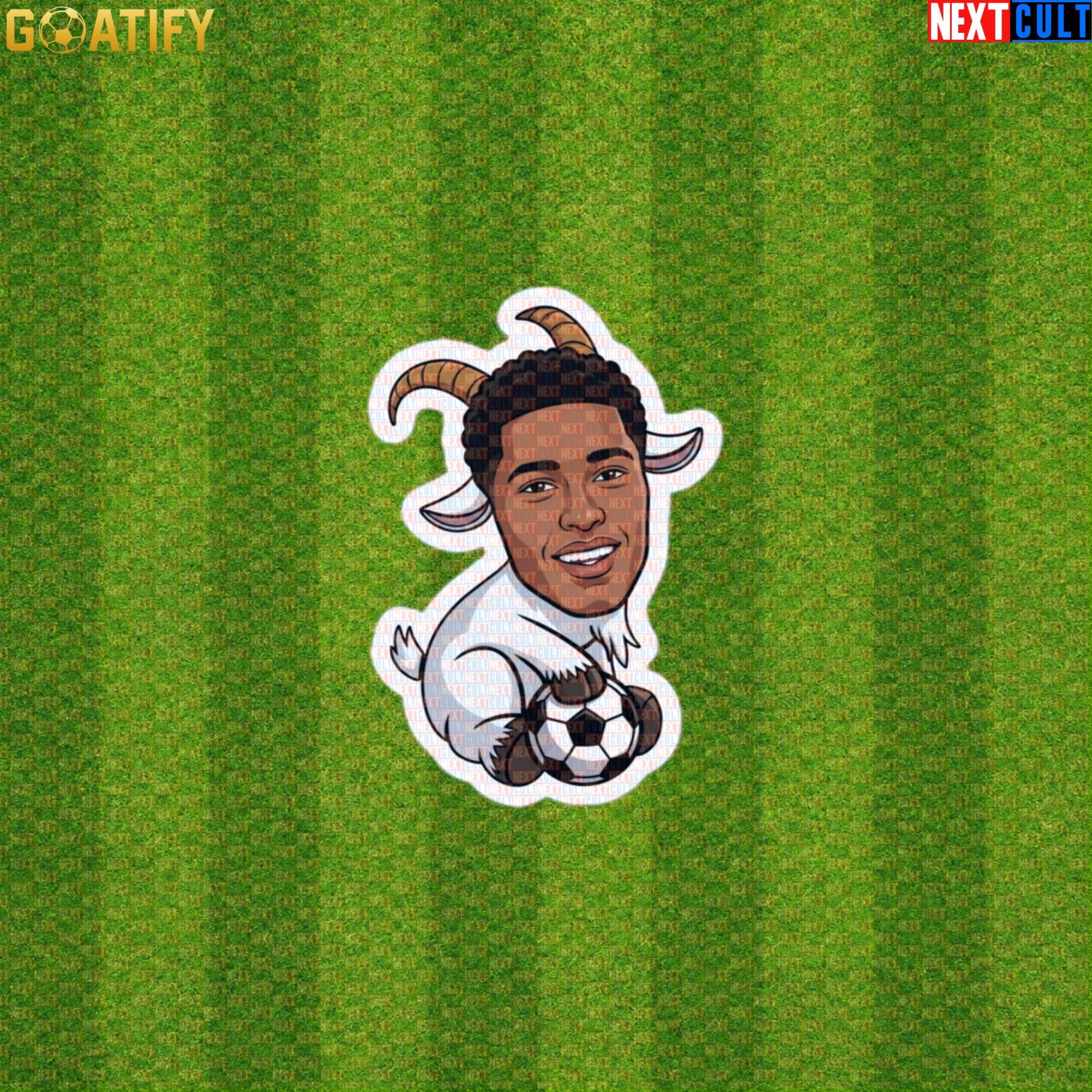 Jude Bellingham Sticker – GOAT Soccer Decal for Real Madrid and England Supporters |  | ["Borussia Dortmund", "England", "Football", "Jude Bellingham", "Real Madrid", "Soccer"]