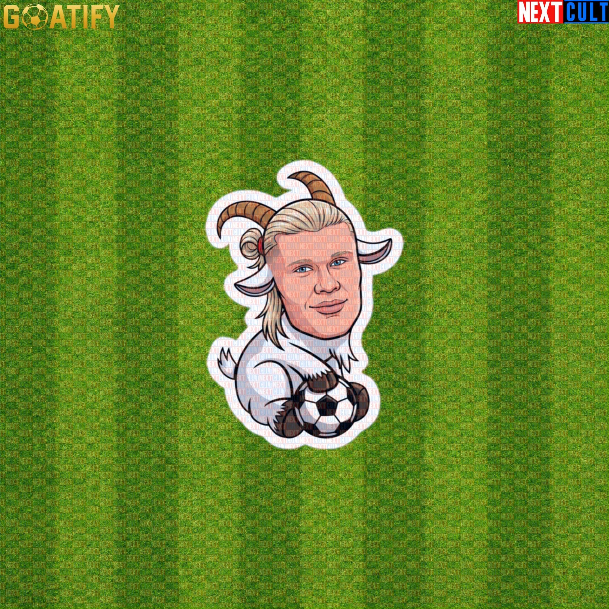 Erling Haaland Sticker – GOAT Striker Decal for Manchester City, Norway and Football Fans |  | ["Borussia Dortmund", "Erling Haaland", "Football", "Manchester City", "Norway", "Soccer"]