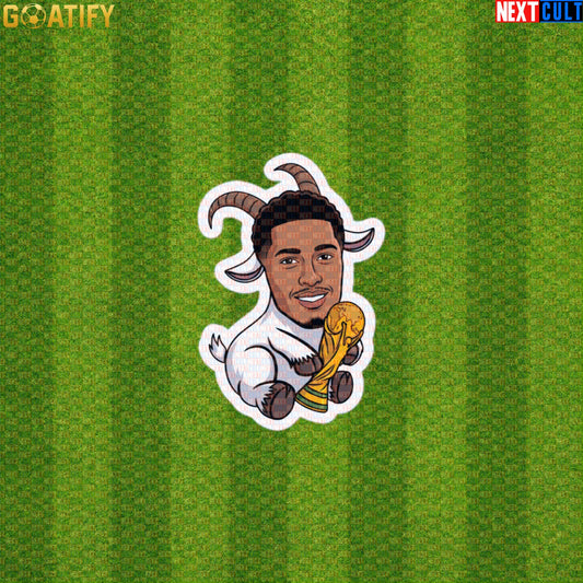 Jude Bellingham Sticker – World Cup Champion GOAT Decal Gift for Three Lions Fans |  | ["England", "Football", "Jude Bellingham", "Real Madrid", "Soccer"]