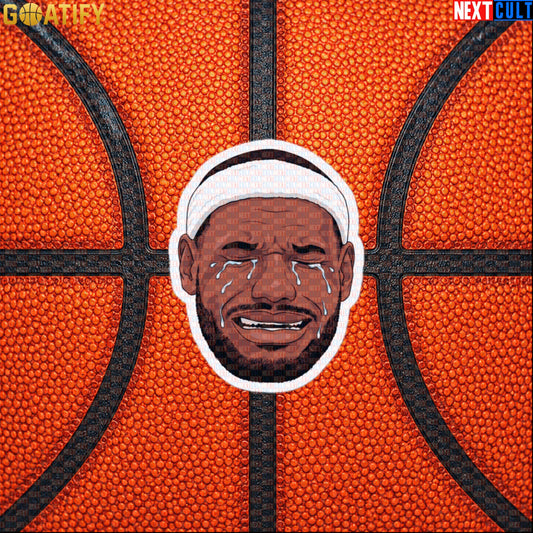 Crying LeBron Meme Sticker – Funny NBA Basketball Reaction Decal Gift for Sports Fans |  | ["Basketball", "LeBron James", "NBA"]