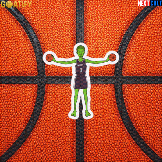Victor Wembanyama Alien Wemby Funny NBA Basketball San Antonio Spurs Bubble-free stickers 3″×3″ Stickers Next Cult Brand