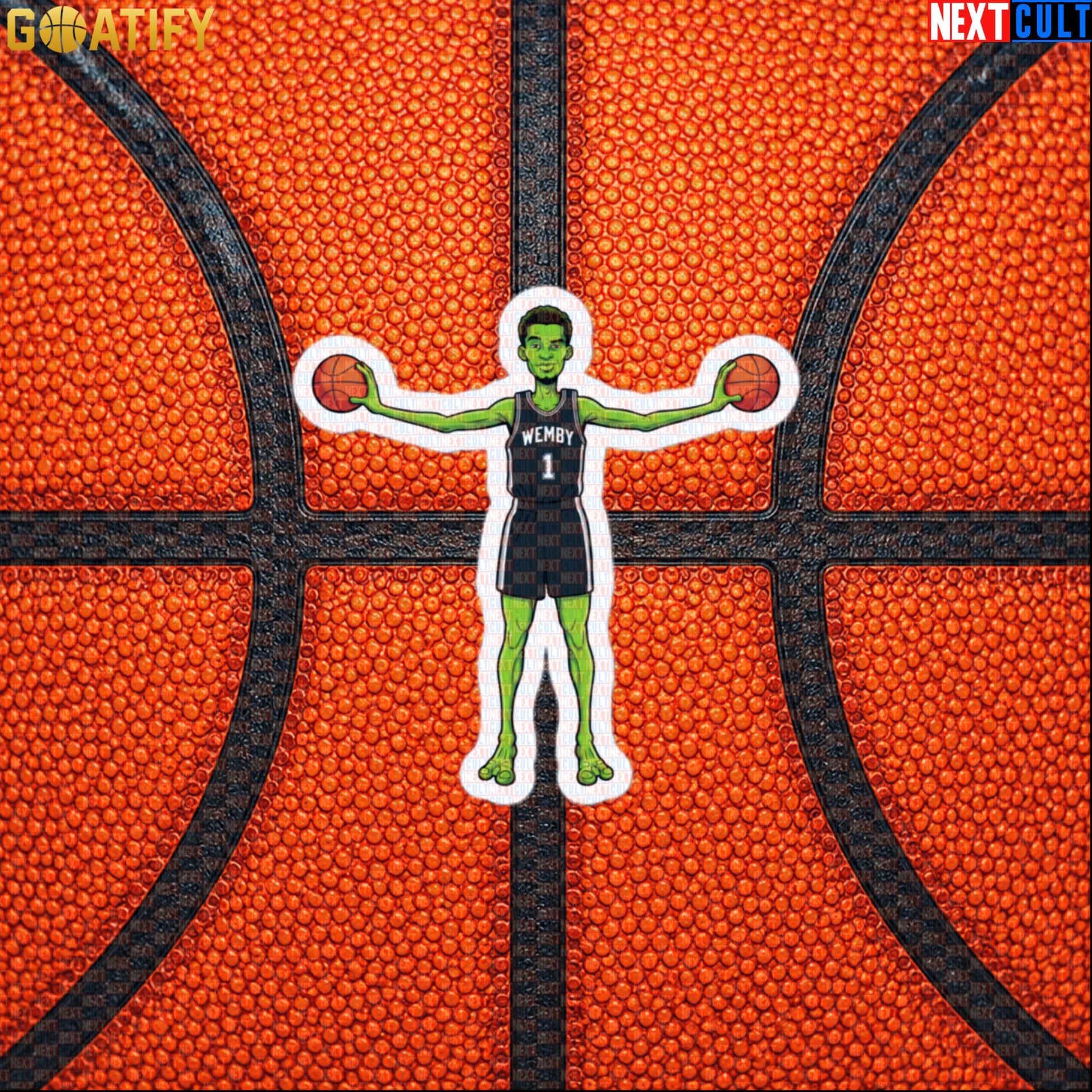 Basketball Sticker Alien Wemby Sci-Fi Decal for Spurs Fans, Laptops and NBA Gifts |  | ["Basketball", "France", "NBA", "San Antonio Spurs", "Victor Wembanyama", "Wemby"]