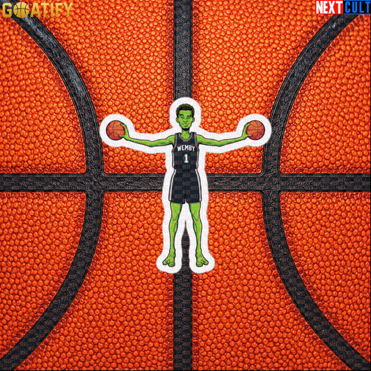 Basketball Sticker Alien Wemby Sci-Fi Decal for Spurs Fans, Laptops and NBA Gifts |  | ["Basketball", "France", "NBA", "San Antonio Spurs", "Victor Wembanyama", "Wemby"]