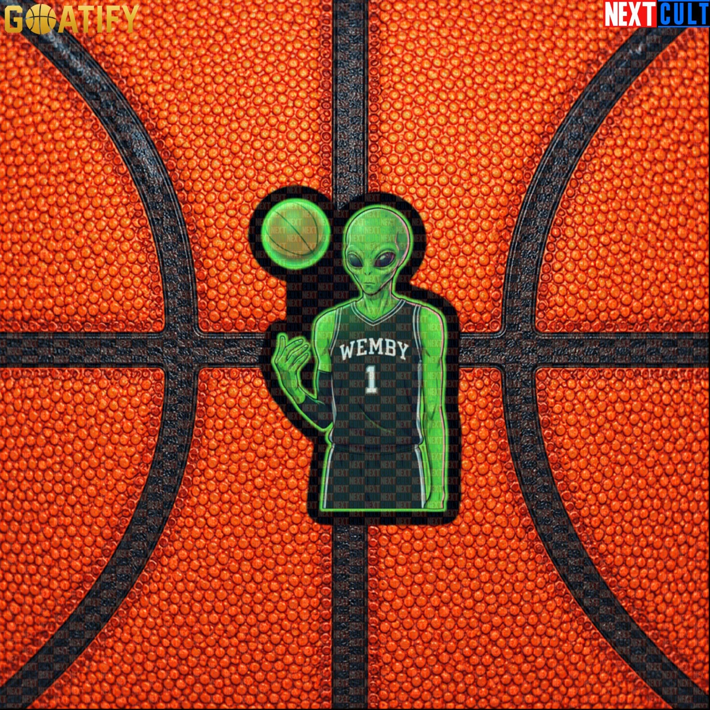 Basketball Sticker Alien Wemby Sci-Fi Decal for Spurs Fans, Victor Wembanyama Gift |  | ["Basketball", "France", "NBA", "San Antonio Spurs", "Victor Wembanyama", "Wemby"]