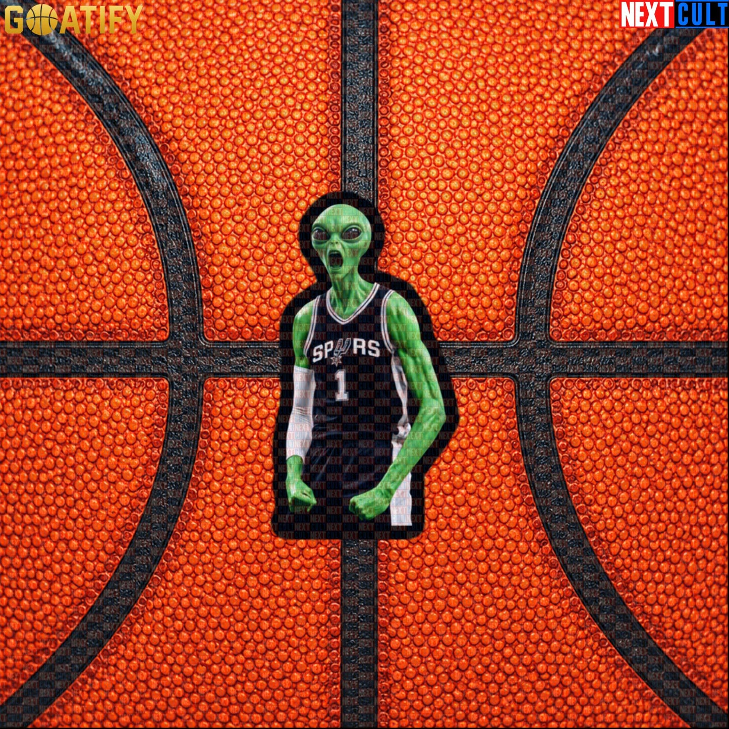 Basketball Sticker Screaming Alien Wemby Sci-Fi Decal for Victor Wembanyama and Spurs Fans |  | ["Basketball", "France", "NBA", "San Antonio Spurs", "Victor Wembanyama", "Wemby"]