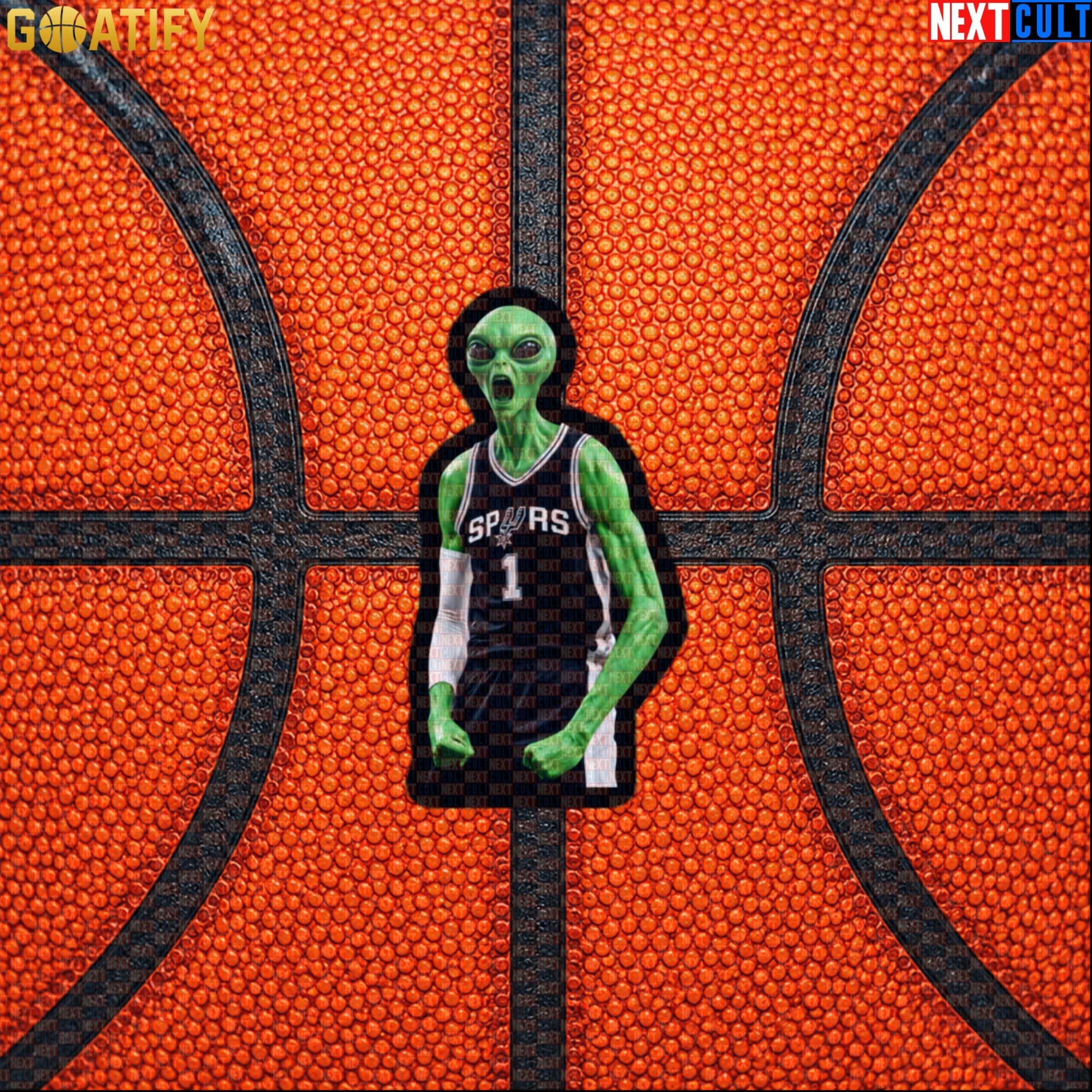 Basketball Sticker Screaming Alien Wemby Sci-Fi Decal for Victor Wembanyama and Spurs Fans |  | ["Basketball", "France", "NBA", "San Antonio Spurs", "Victor Wembanyama", "Wemby"]