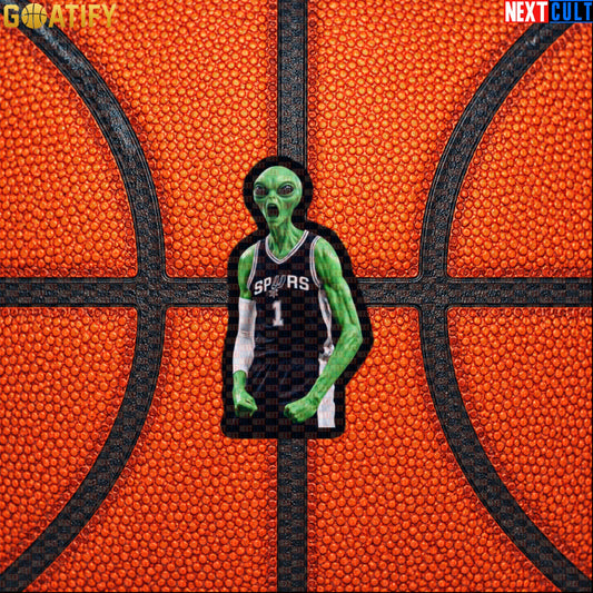 Basketball Sticker Screaming Alien Wemby Sci-Fi Decal for Victor Wembanyama and Spurs Fans |  | ["Basketball", "France", "NBA", "San Antonio Spurs", "Victor Wembanyama", "Wemby"]