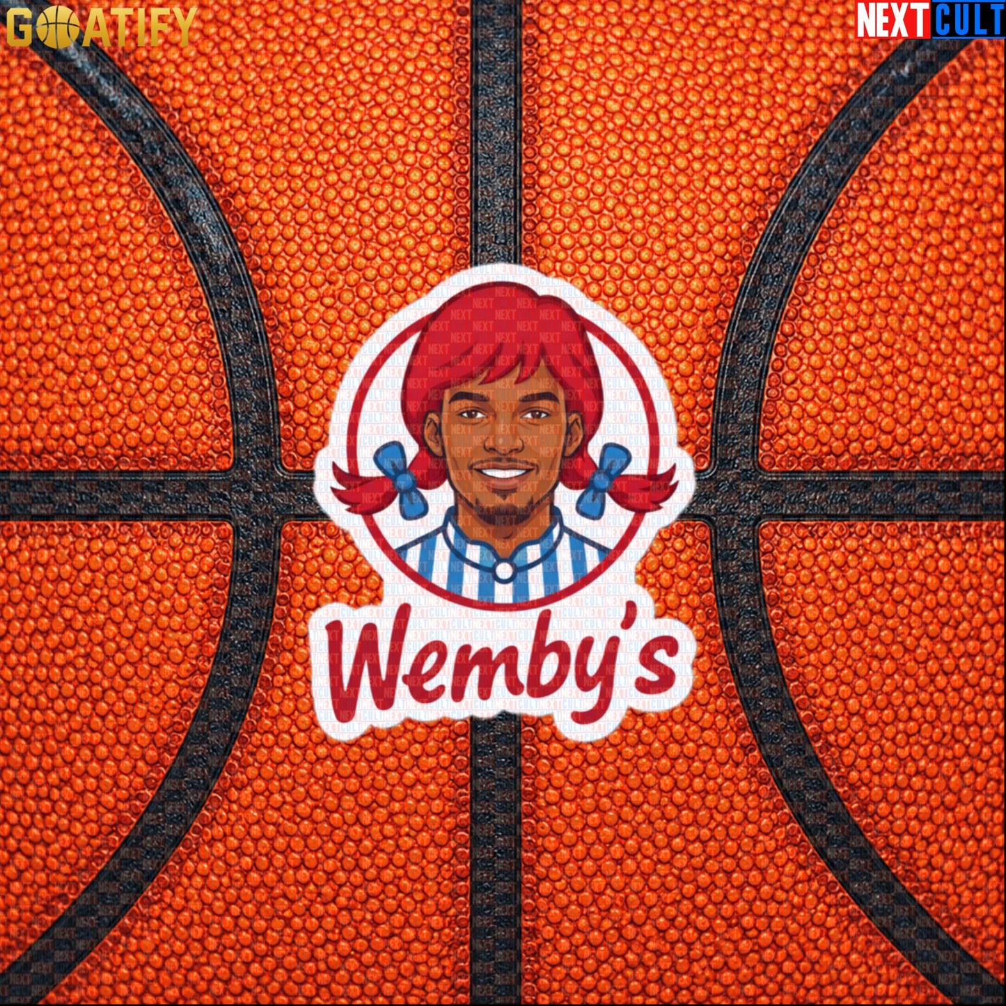 Basketball Sticker Wemby's Fast Food Parody Decal for Wemby Fans and NBA Collectors |  | ["Basketball", "France", "NBA", "San Antonio Spurs", "Victor Wembanyama", "Wemby"]