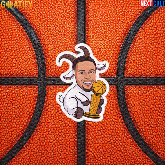 Basketball Sticker Stephen Curry GOAT Champion Trophy Decal for Warriors Fans & NBA Gifts | Stickers | ["Basketball", "Golden State Warriors", "NBA", "NCB", "Stephen Curry"]