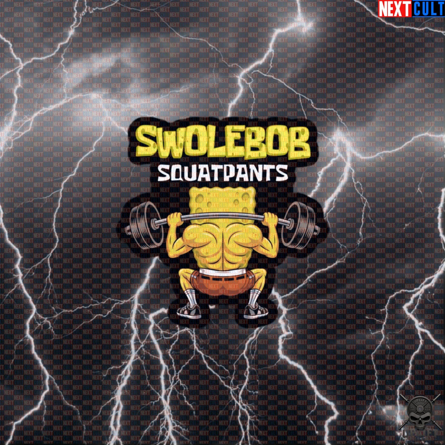 Swolebob Squatpants Gym Sticker | Funny SpongeBob Leg Day Meme Workout Decal | Fitness Sticker Default Title Stickers Next Cult Brand