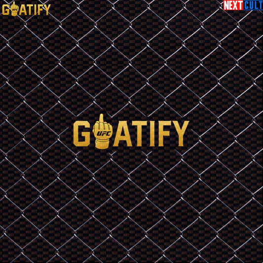 UFC GOAT Sticker Gold Middle Finger Fight Decal for MMA Fans, Fighters & Jiu Jitsu | GOATIFY | Stickers | ["Martial Arts", "MMA", "NCB", "UFC"]