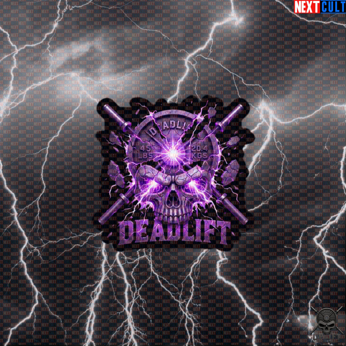 Deadlift Sticker Purple Skull Gym Decal for Powerlifters Heavy Weight Leg Day Gift | Stickers | ["Bodybuilding", "Fitness", "Gym", "Hardcore", "Leg Day", "NCB", "Powerlifting", "Workout"]