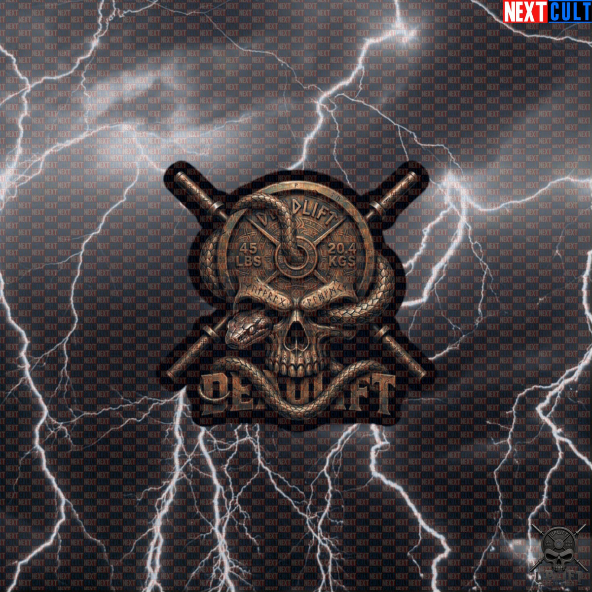 Deadlift Sticker Viking Skull Gym Decal for Powerlifters, Norse Hardcore Lifting Gift | Stickers | ["Bodybuilding", "Fitness", "Gym", "Hardcore", "Leg Day", "NCB", "Powerlifting", "Vikings", "Workout"]